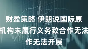 财盈策略 伊朗说国际原子能机构未履行义务致合作无法开展