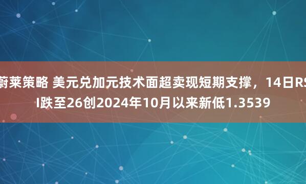 蔚莱策略 美元兑加元技术面超卖现短期支撑，14日RSI跌至26创2024年10月以来新低1.3539